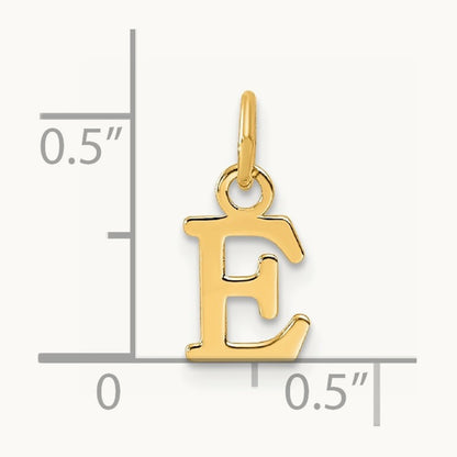 Cutout Letter E Initial Pendant, 14K Yellow Gold