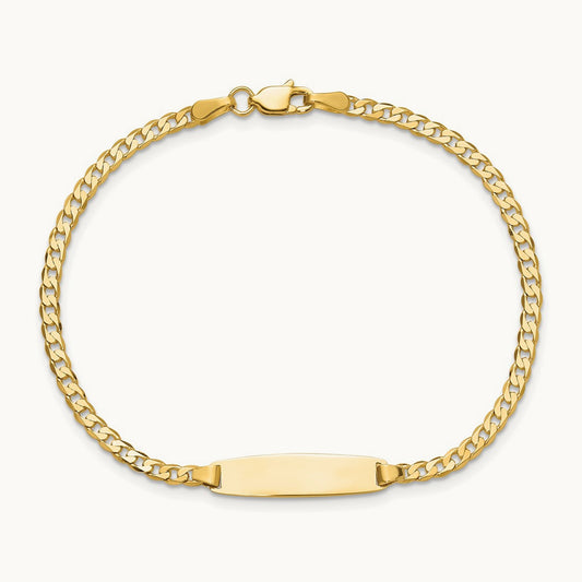 Curb Link ID Bracelet, 14K