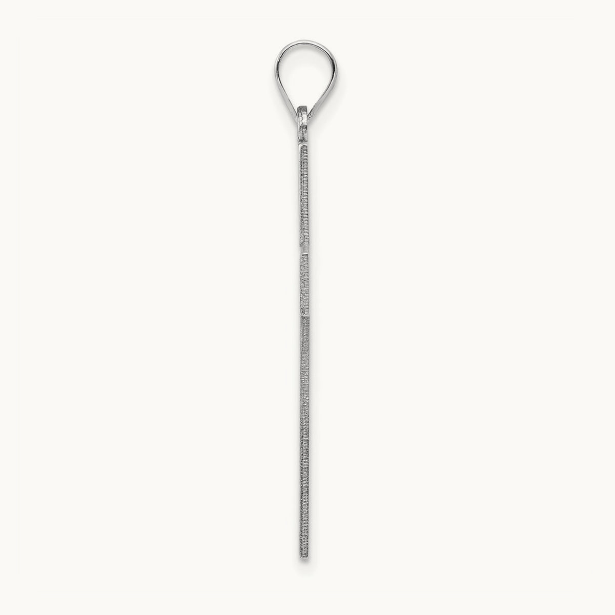 Solid Laser Etched Cross Pendant, 14K White Gold