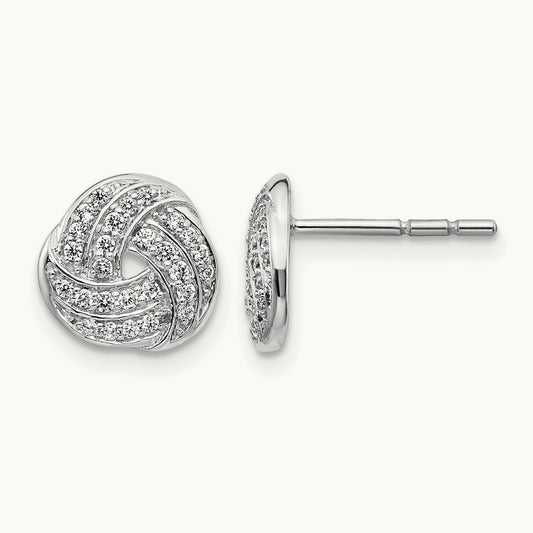 Love Knot Post Earrings, 0.25 ct tw Lab-Grown Diamond