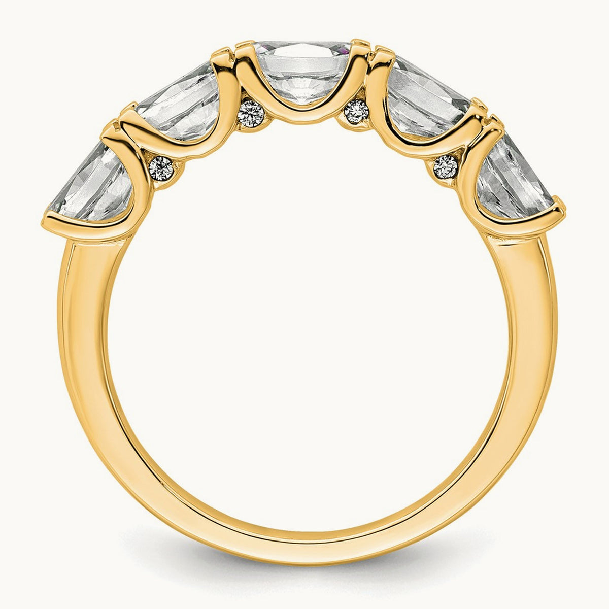 5 Stone Band, 1.50 ct tw Lab-Grown Diamond — 14K Yellow Gold