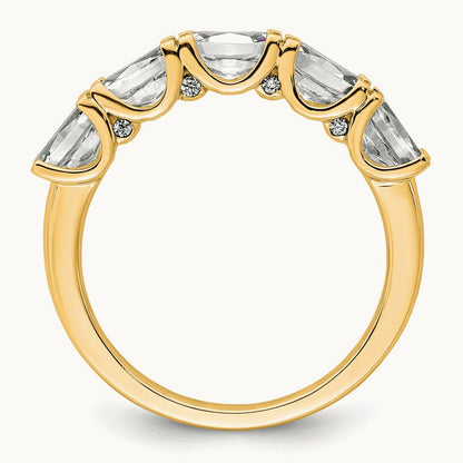 5 Stone Band, 1.50 ct tw Lab-Grown Diamond — 14K Yellow Gold
