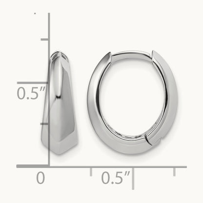 Polished Hinged Hoop Earrings, 14.75mm — Leslie's in 14K White Gold
