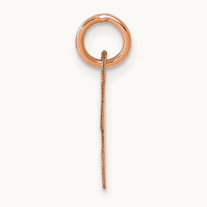 Small Script Letter T Initial Charm, 14K Rose Gold