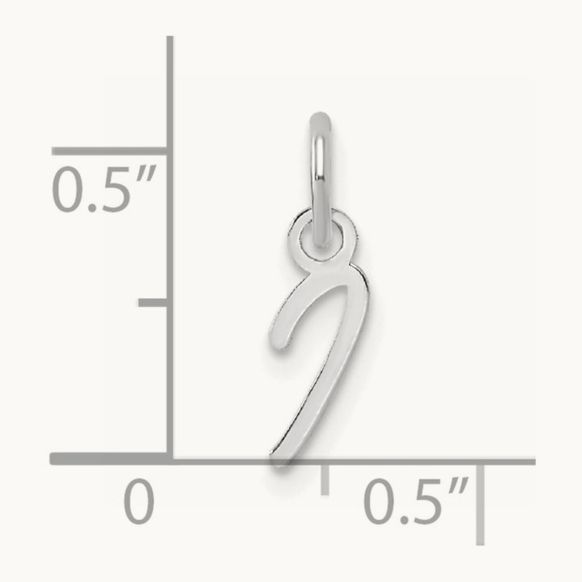 Uppercase Initial Charm — 14K White Gold, I