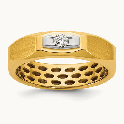 14ktt IB Goodman Mens Satin Complete 1/10ct Diamond Ring