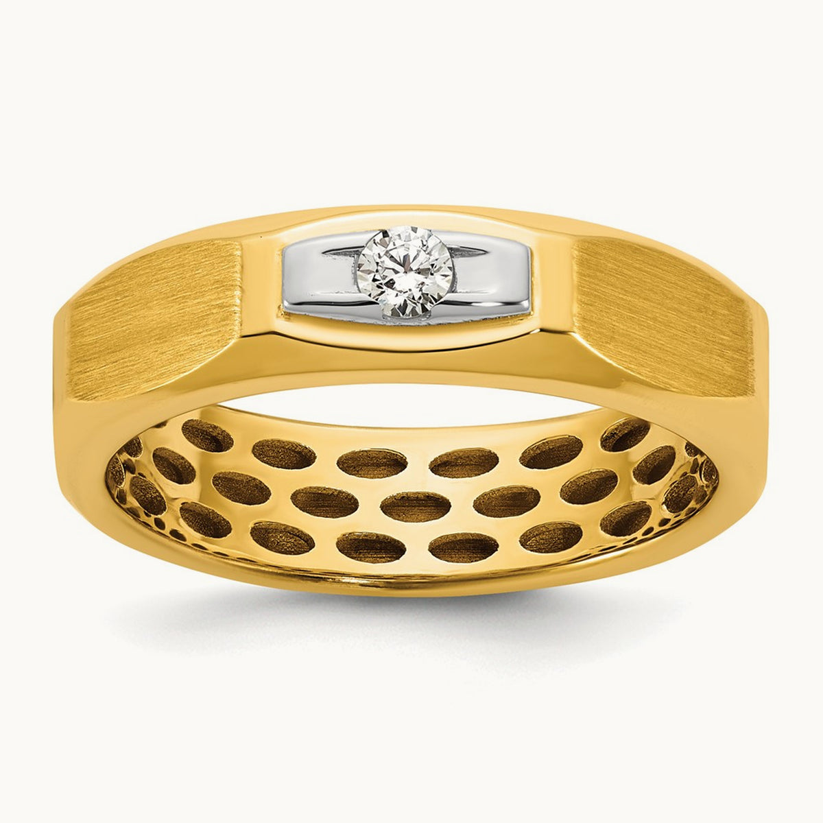 14ktt IB Goodman Mens Satin Complete 1/10ct Diamond Ring