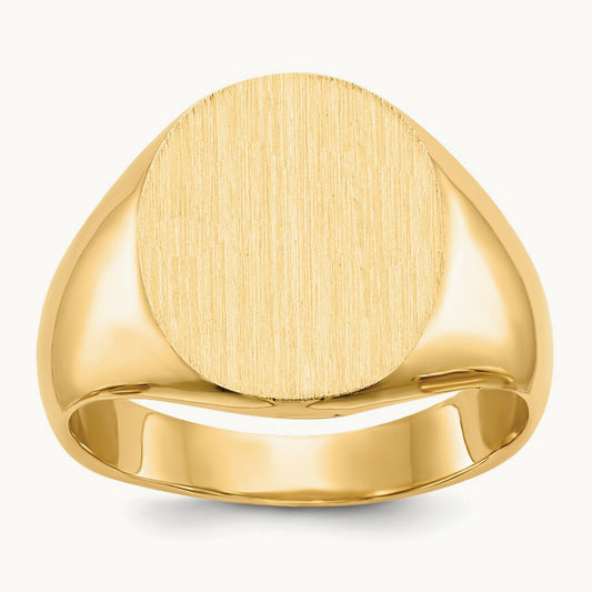 12.5x14. Closed Back Signet Ring, 0mm, 14K