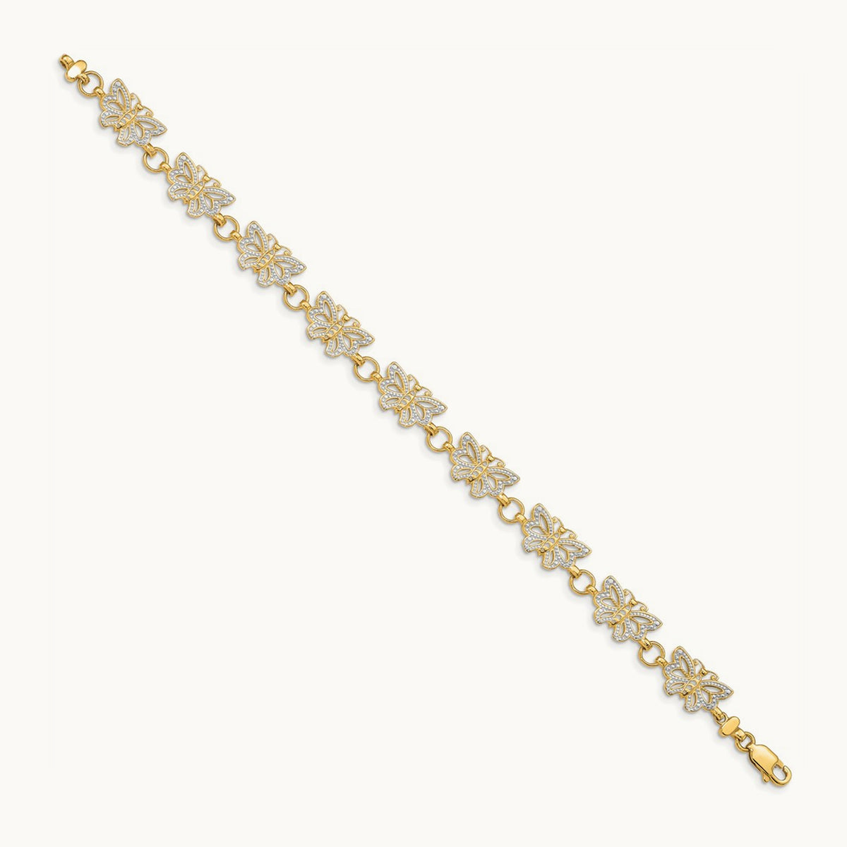 w/Rhodium Butterfly Bracelet, 14K