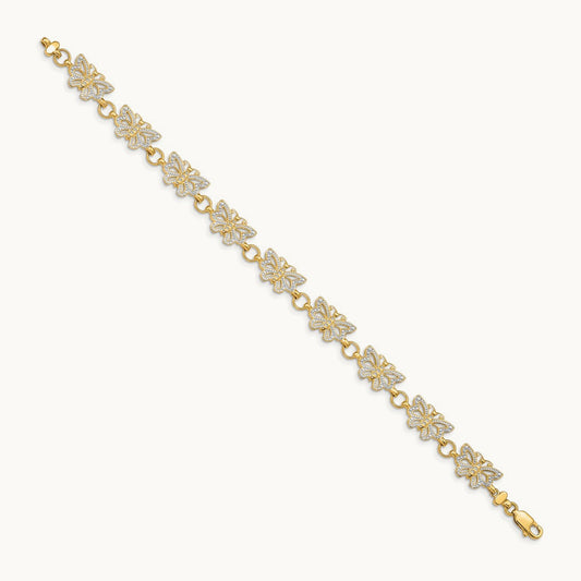 w/Rhodium Butterfly Bracelet, 14K