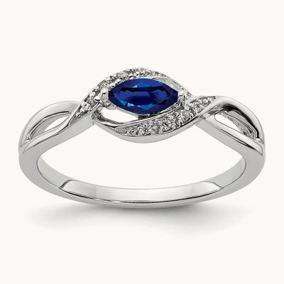 Diamond and Marquise Sapphire Ring — photo set