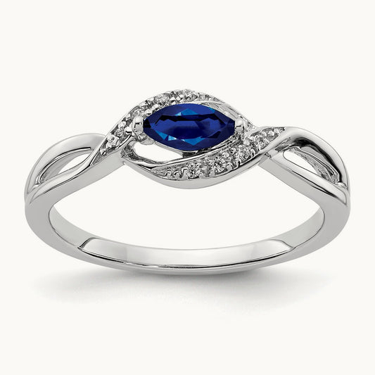 Diamond and Marquise Sapphire Ring — photo set