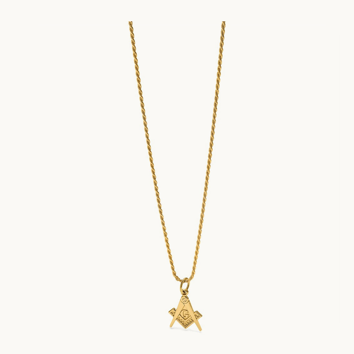 Polished and Textured Masonic Symbol Charm, 14K