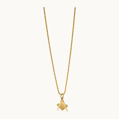 Polished and Textured Masonic Symbol Charm, 14K