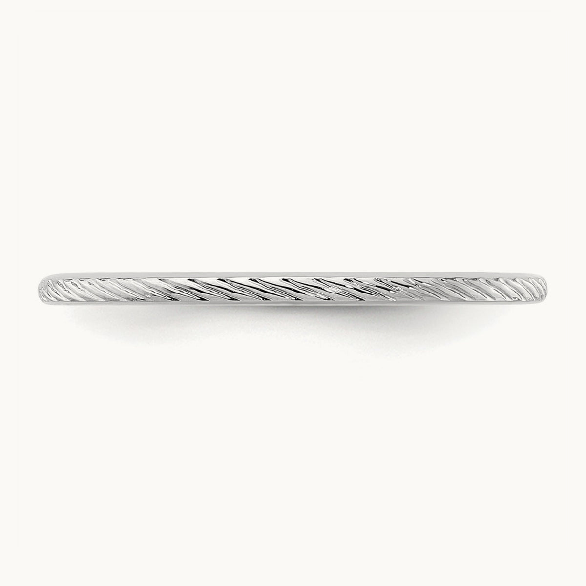 Twisted Wire Pattern Stackable Band — 14K White Gold