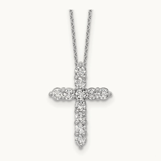 Cross Pendant Necklace, 1.00 ct tw Lab-Grown Diamond