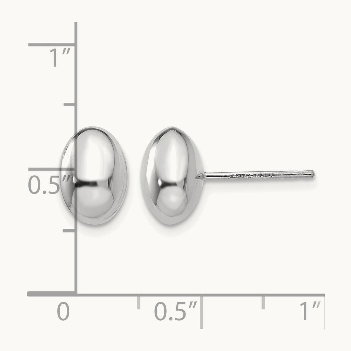 Polished Post Earrings — 14K White Gold