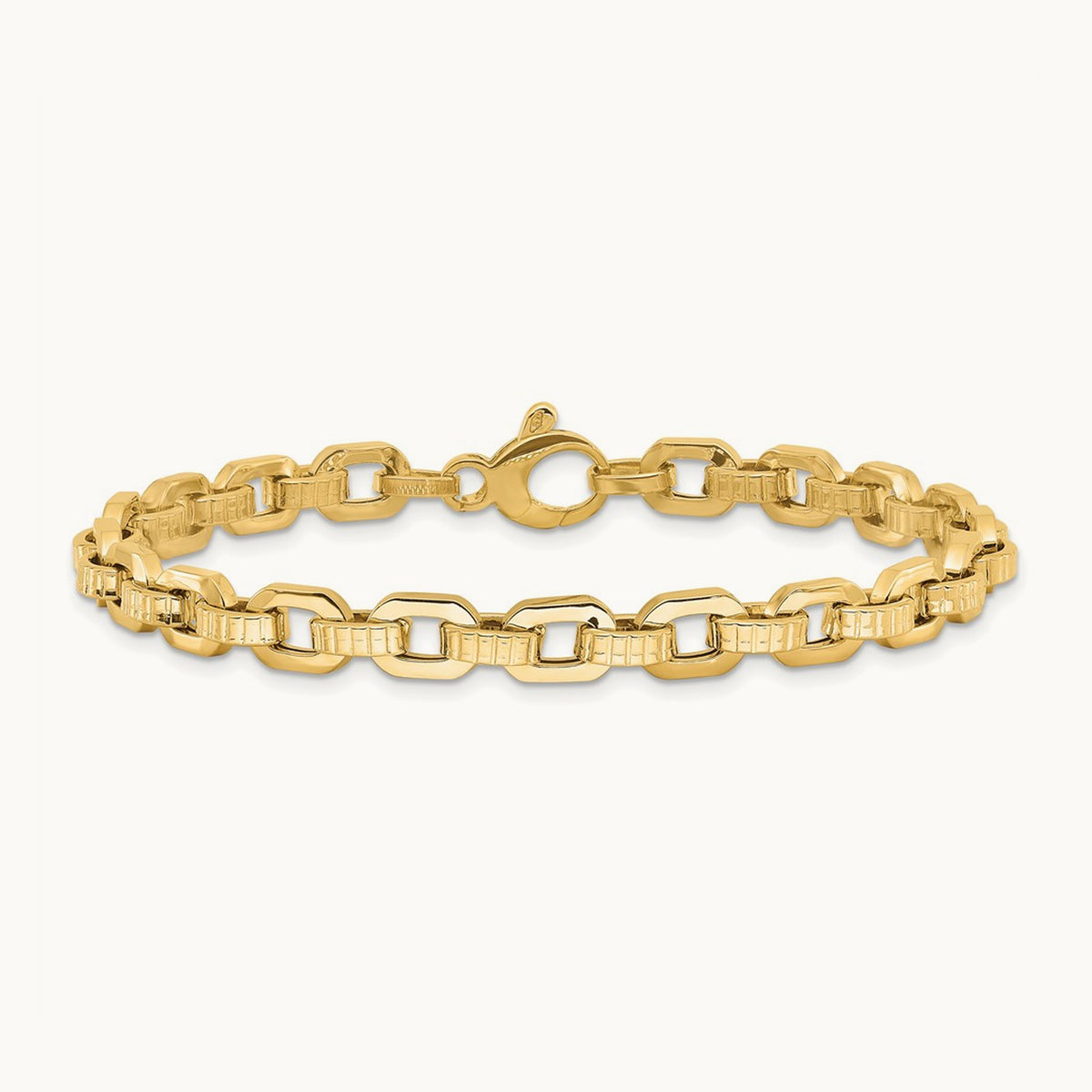 Polished & Textured Fancy Link Bracelet — photo set