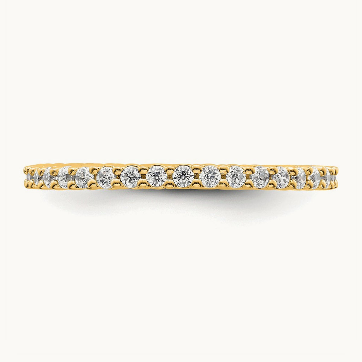 Polished Shared Prong Diamond Eternity Band, 0.50 ct tw, 14K Gold — 14K Yellow Gold