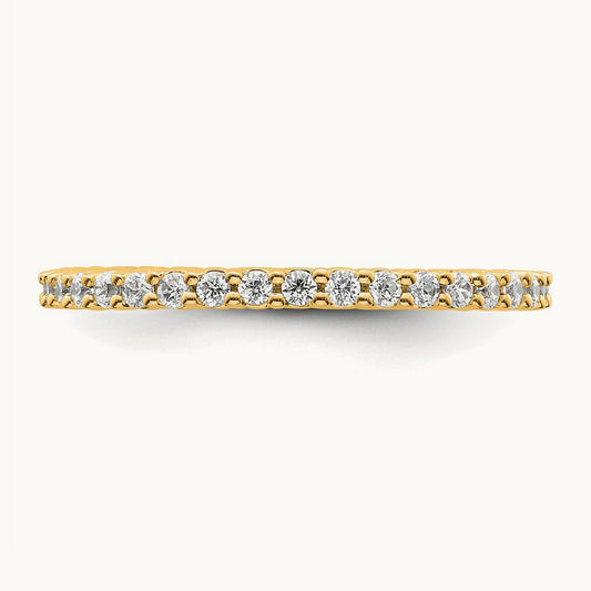 Polished Shared Prong Diamond Eternity Band, 0.50 ct tw, 14K Gold — 14K Yellow Gold