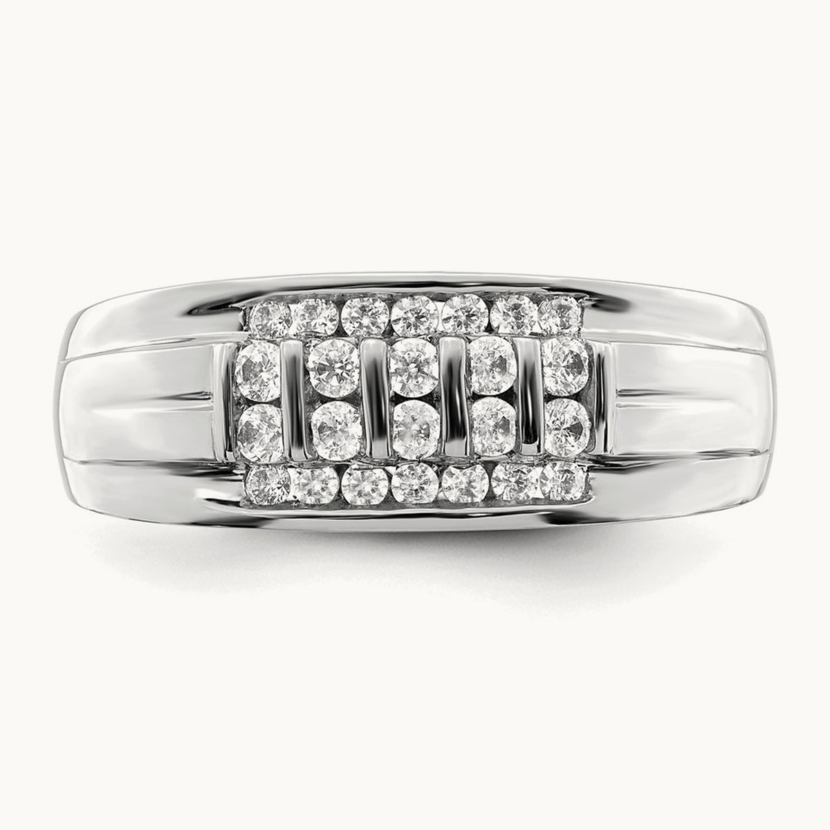 Men's Ring, 0.50 ct tw Lab-Grown Diamond — 10K White Gold