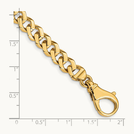 Hand-polished Fancy Link Bracelet, 8mm, 14K