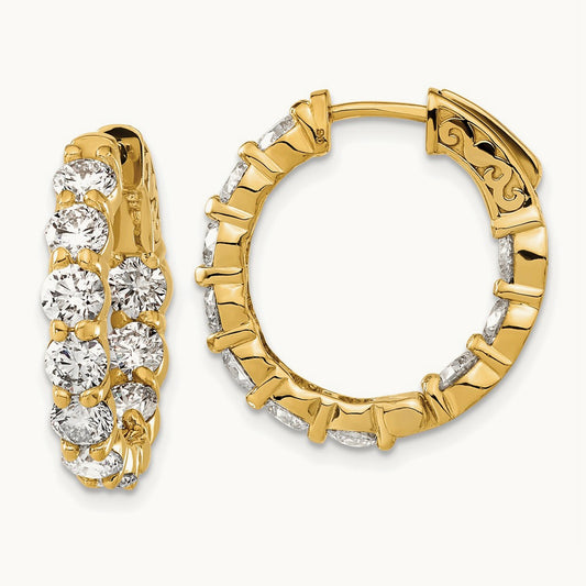 Safety Clasp Hoop Earrings, 4.00 ct tw Lab-Grown Diamond