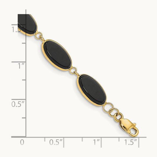Onyx 8.25in Bracelet, 14K