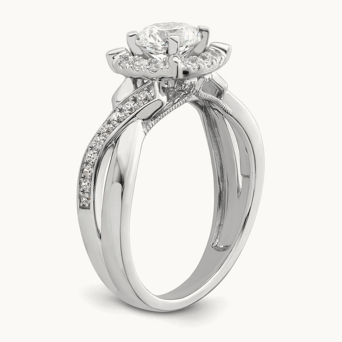 Halo Round Semi-Mount Engagement Ring, 0.25 ct tw