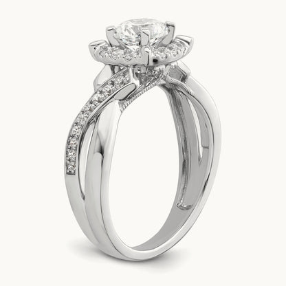 Halo Round Semi-Mount Engagement Ring, 0.25 ct tw