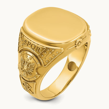Men's Cushion Signet Ring — IBGoodman — photo set
