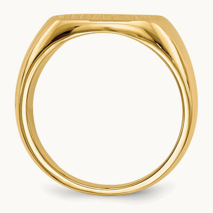 15.0 x13. Closed Back Mens Signet Ring, 5mm, 14K