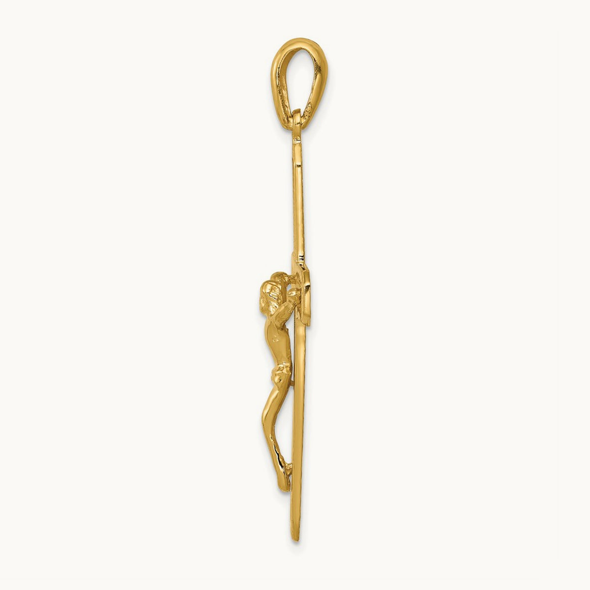 Polished Crucifix Pendant, 14K