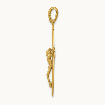Polished Crucifix Pendant, 14K
