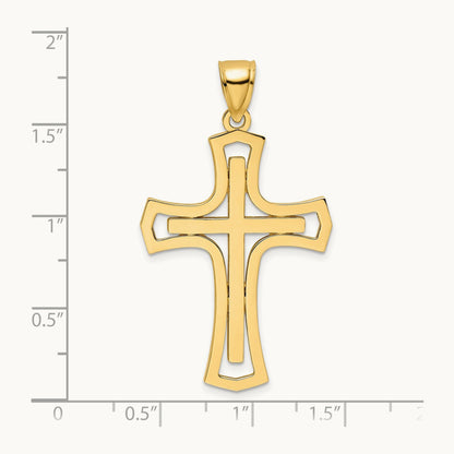 Polished Cross Pendant, 14K