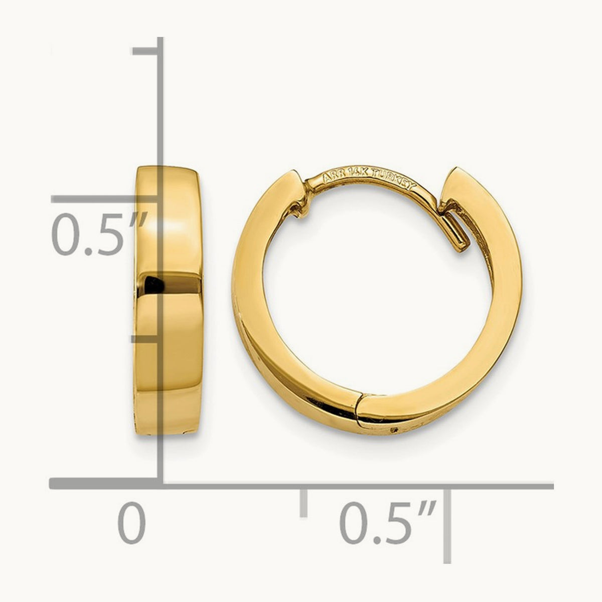 Round Hinged Hoop Earrings, 2.5mm, 14K