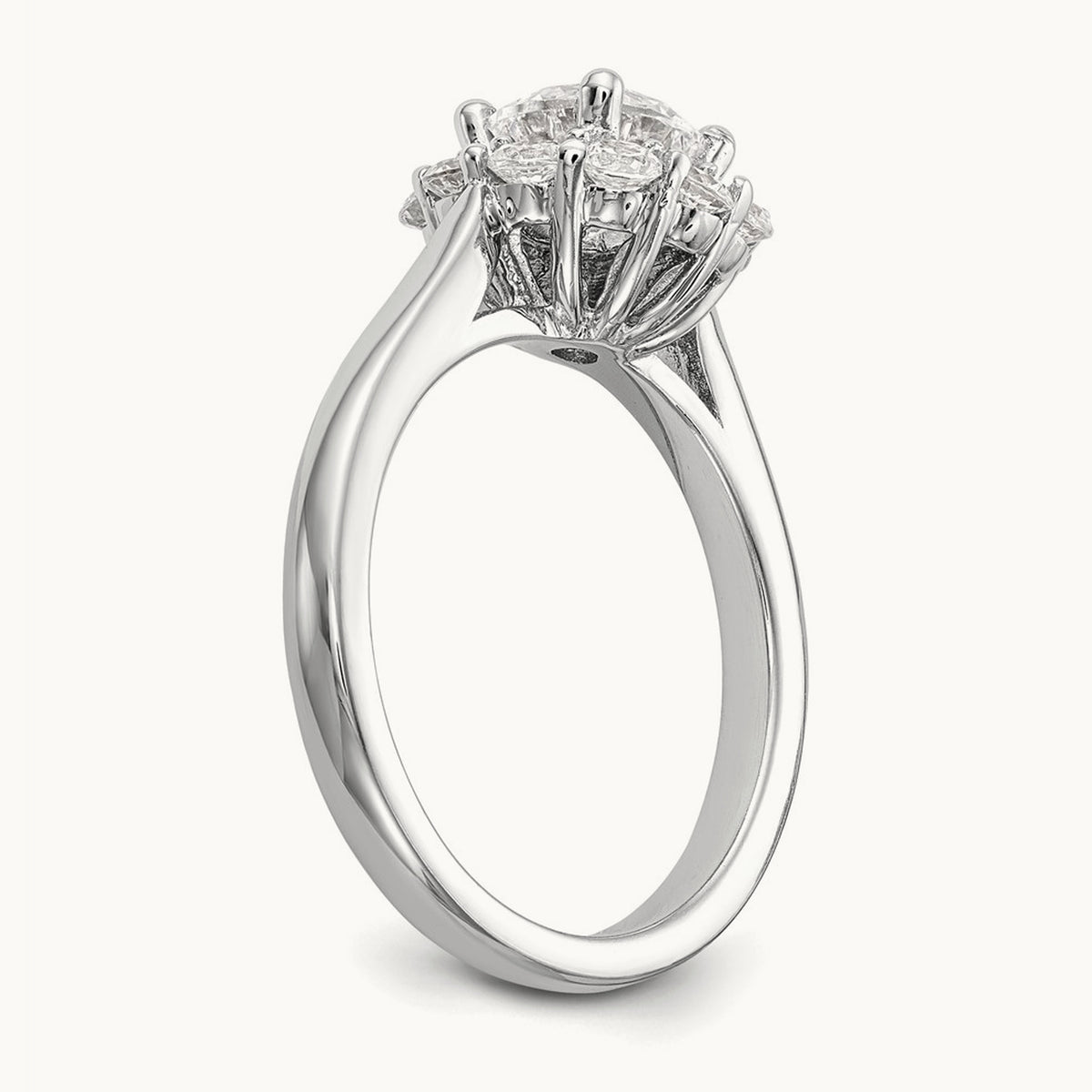 Round Halo Semi-Mount Engagement Ring — 2/3 ct, 7