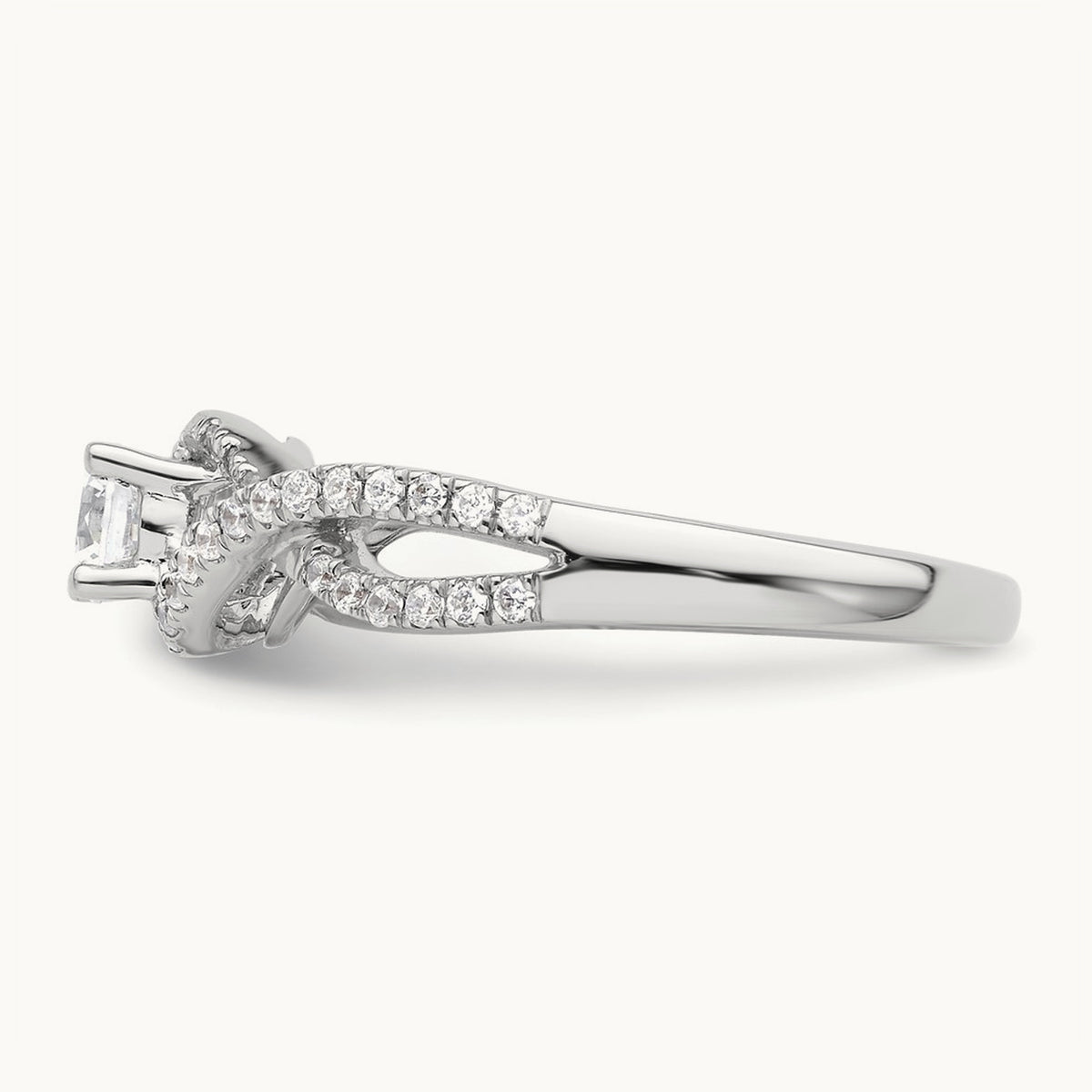 Round Semi-Mount Criss-Cross Engagement Ring — 1/3 ct, 7