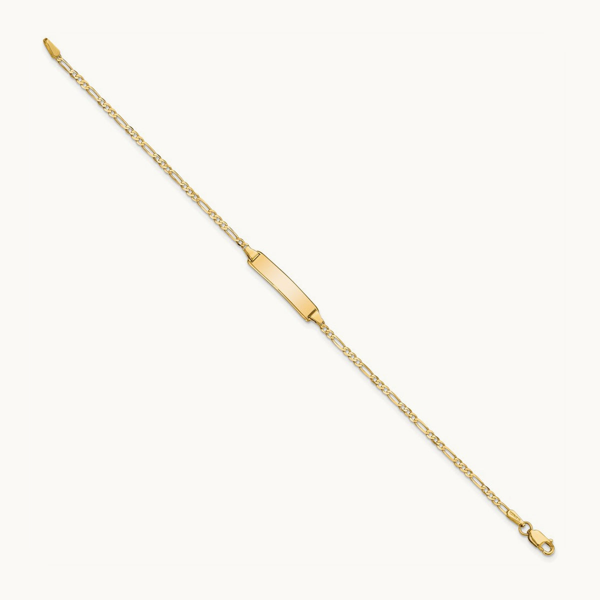 Flat Figaro Link ID Bracelet — 8 inch