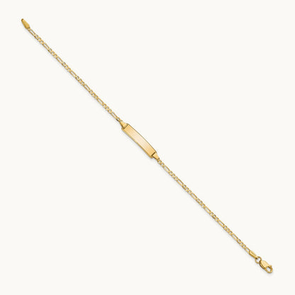 Flat Figaro Link ID Bracelet — 8 inch