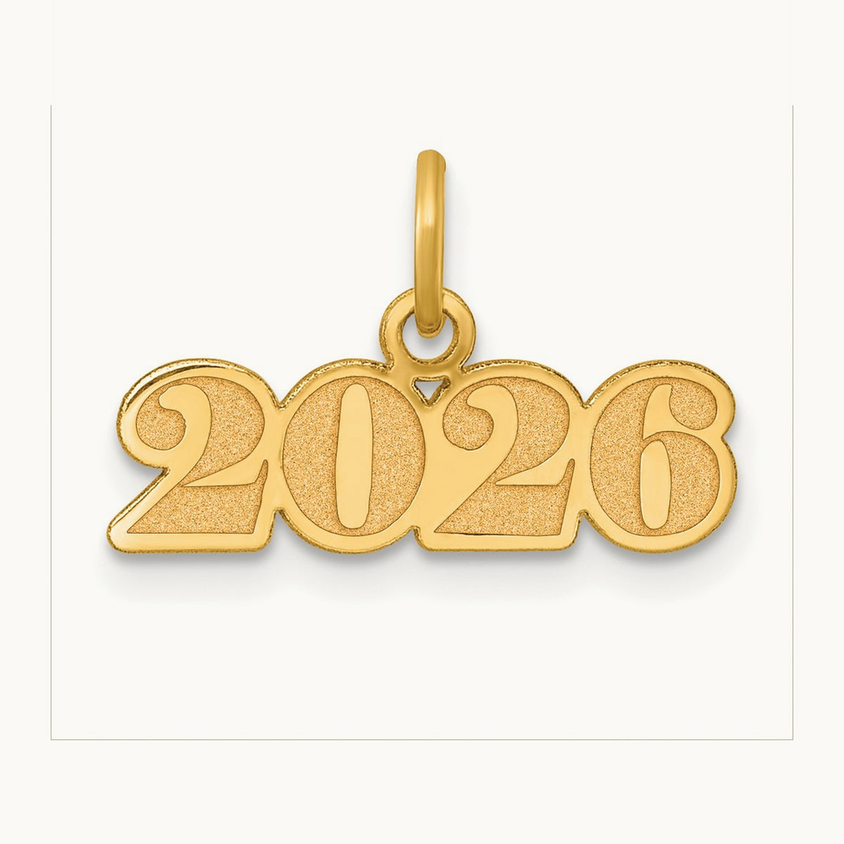 Polished and Satin Horizontal 2026 Charm, 14K