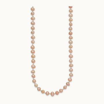 4- Pink Near Round Freshwater Cultured Pearl Necklace, 5mm, 14K