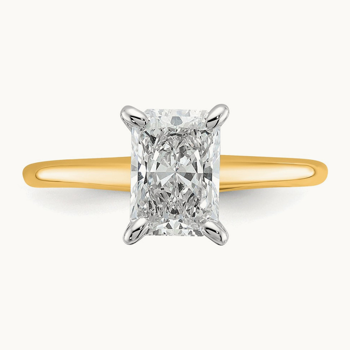 Radiant Solitaire Engagement Ring, 0.50-5.00 ct tw Lab-Grown Diamond — 14K Two-Tone