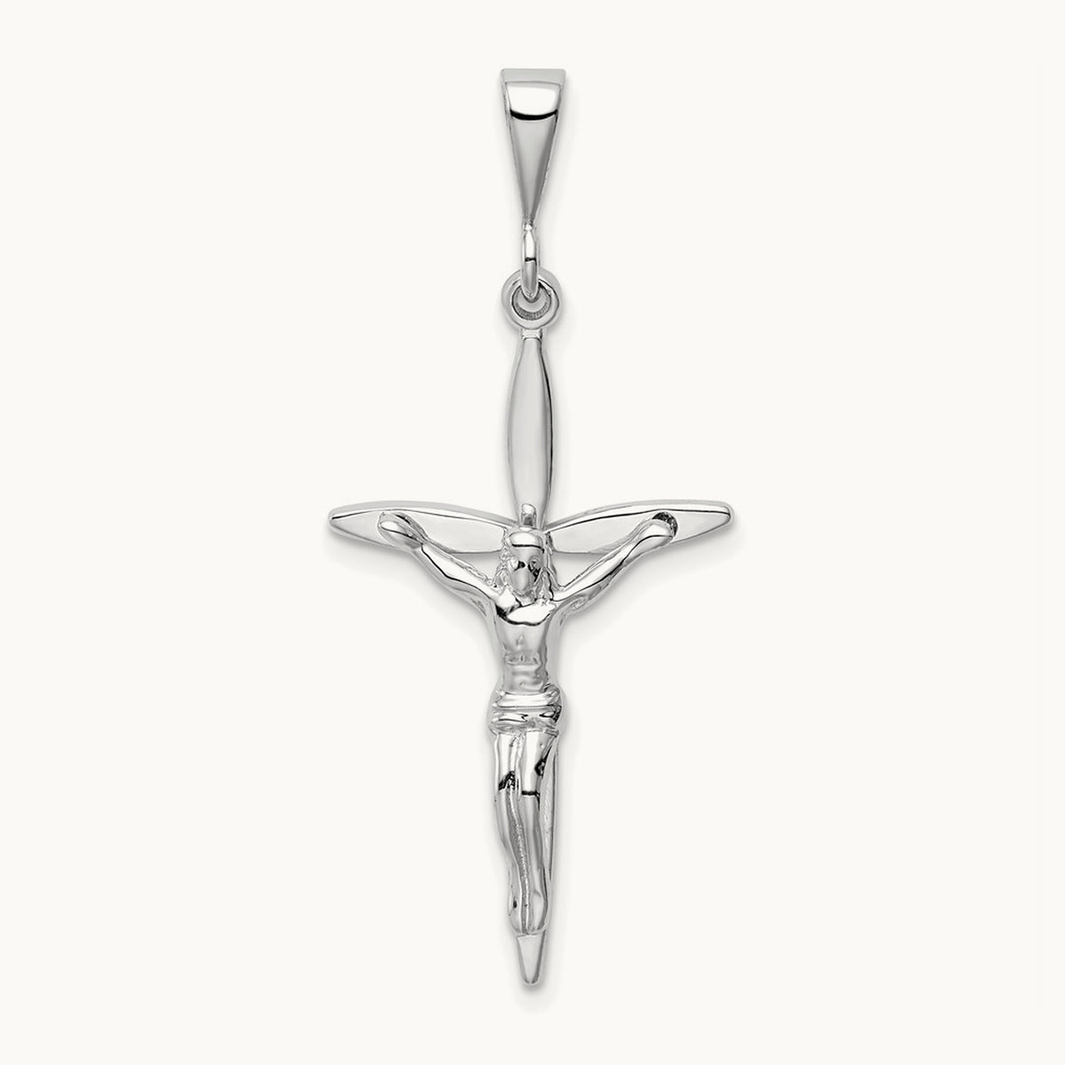 Passion Crucifix Pendant — 14K White Gold