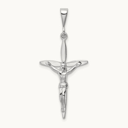 Passion Crucifix Pendant — 14K White Gold