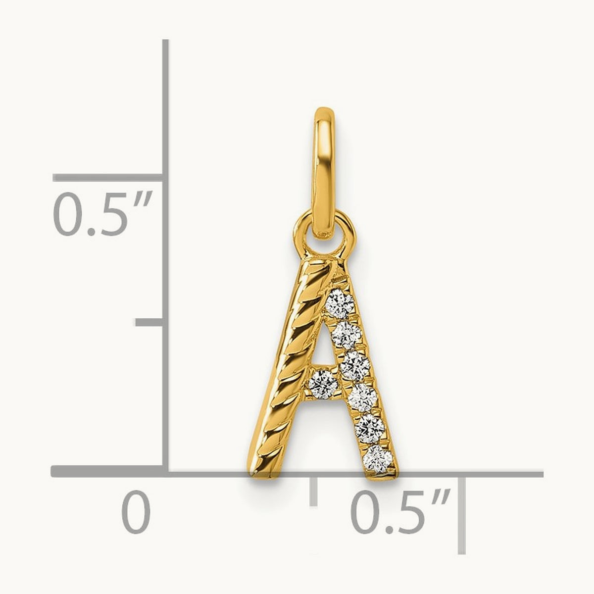 Twisted with Diamond Charm — 14K Yellow Gold, A