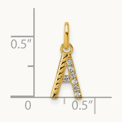 Twisted with Diamond Charm — 14K Yellow Gold, A
