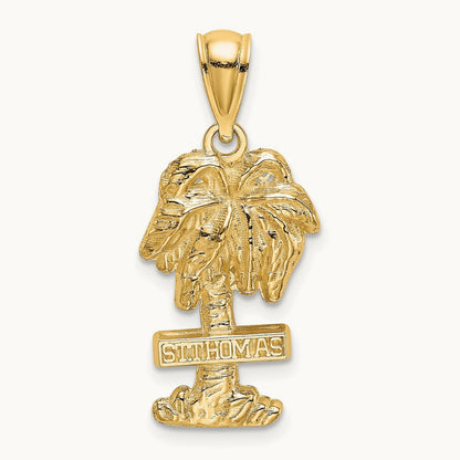 ST. THOMAS Palm Tree Charm, 14K