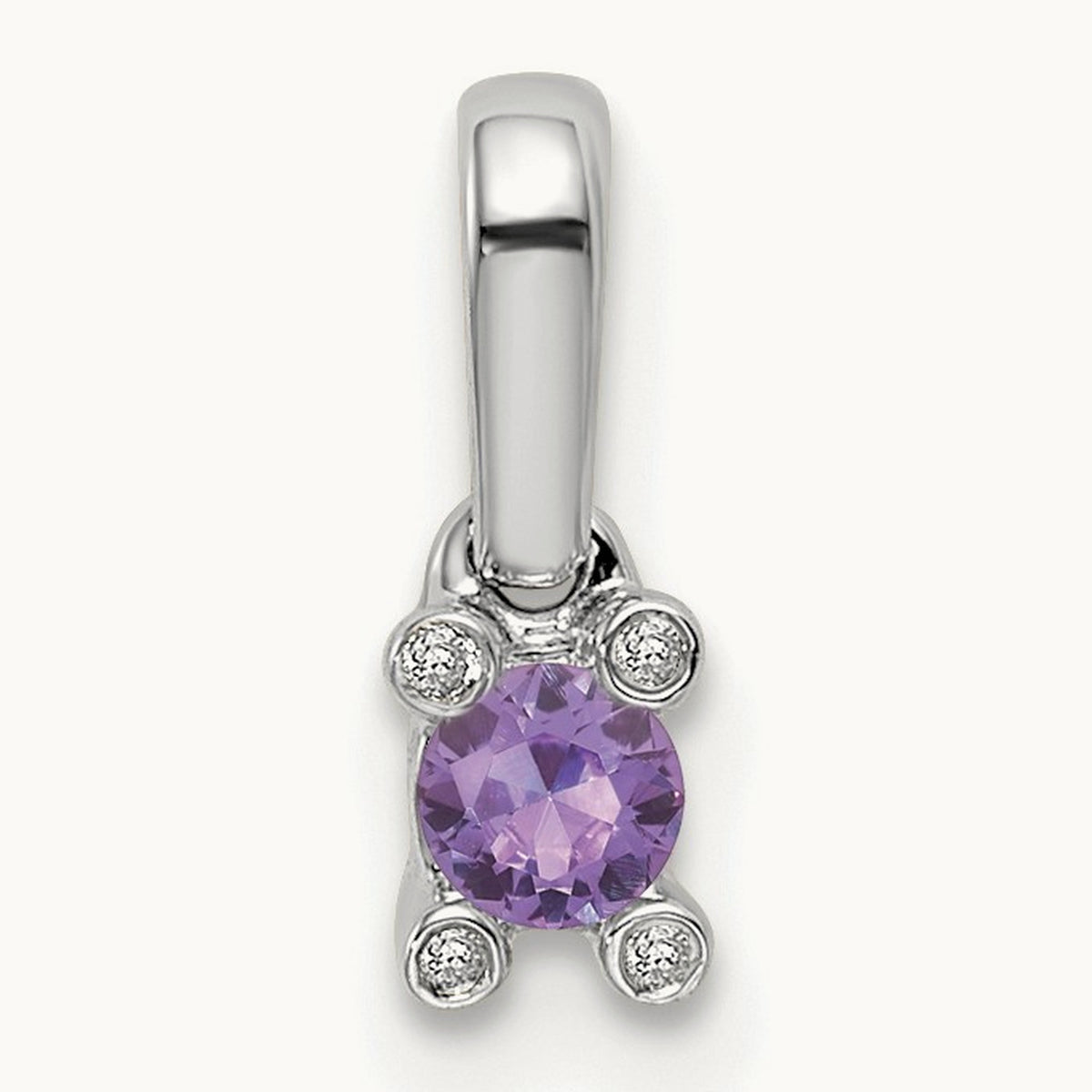 Family Jewelry Genuine Stone & Diamond Set Pendant, 14K White Gold
