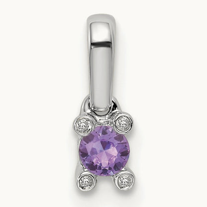 Family Jewelry Genuine Stone & Diamond Set Pendant, 14K White Gold
